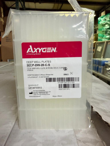 (4) CASES OF AXYGEN DISPOSABLE REAGENT RESERVOIRS, 50 ML CAPACITY, INDIVIDUALLY WRAPPED AND STERILE. NONPYROGENIC AND RNASE/DNASE-FREE. 100 RESERVOIRS PER CASE.
