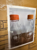 (2) BOXES OF ASSORTED 250 ML KIMAX / KIMBLE AND PYREX LAB GLASS BOTTLES.