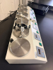 SIX-POSITION CONSTANT TEMPERATURE MAGNETIC AGITATOR WITH INDIVIDUAL STAINLESS STEEL HEATING/STIRRING PLATFORMS, DIGITAL TEMPERATURE CONTROLLERS AND INDEPENDENT POWER SWITCHES. INCLUDES CLAMP AND SUPPORT HARDWARE AS SHOWN. - 3