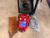 YESWELDER FLUX-135PRO MULTI-PROCESS INVERTER WELDING MACHINE WITH DIGITAL CONTROL DISPLAY, ADJUSTABLE WELDING SETTINGS, WIRE FEED SYSTEM, WELDING GUN, GROUND CLAMP, AND POWER CORD. INCLUDES TWO-WHEEL STEEL WELDING CART, AUTO-DARKENING WELDING HELMET, WELD - 3