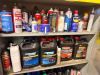LARGE ASSORTMENT OF AUTOMOTIVE FLUIDS, LUBRICANTS, ANTIFREEZE, TRANSMISSION FLUID, GEAR OIL, BRAKE FLUID, GREASE, CLEANERS, PENETRATING OIL AND ASSORTED AUTOMOTIVE CHEMICALS. INCLUDES ASSORTED GALLON CONTAINERS, QUART BOTTLES, AEROSOL CANS AND BOXED PRODU - 2