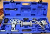 HEAVY-DUTY JAW PULLER AND SLIDE HAMMER COMBINATION SET WITH TWO-JAW AND THREE-JAW PULLER ASSEMBLIES, SLIDE HAMMER, PULLER ARMS, THREADED RODS, ADAPTERS AND MOLDED PLASTIC CARRYING CASE.