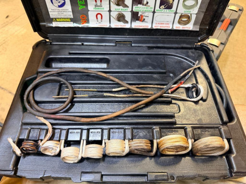 DESCRIPTION: MINI-DUCTOR VENOM HP INDUCTION HEATING TOOL KIT WITH ASSORTED INDUCTION COILS, FLEXIBLE HEATING CABLES, HEATING ATTACHMENTS, AND MOLDED PLASTIC CARRYING CASE.
