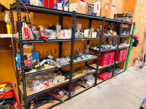 (4) 5-TIER HEAVY-DUTY STEEL STORAGE SHELVING UNIT