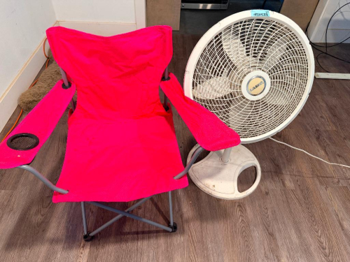 EVENT CHAIR AND PEDESTAL FAN