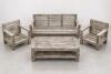 FURNITURE4 PC WEATHERED WOOD OUTDOOR PATIO SEATING SET