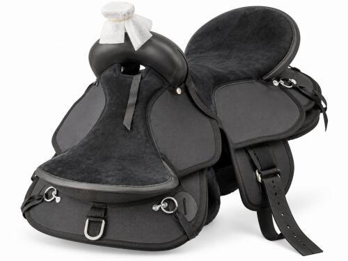 JD IMPORTS 17 INCH BLACK SYNTHETIC WESTERN SADDLE