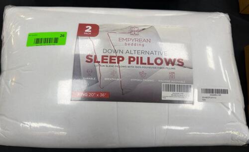 EMPYREAN BEDDING DOWN ALTERNATIVE KING SLEEP PILLOWS 2 PACK