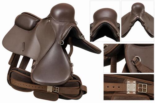 JD IMPORTS 18 INCH BROWN ENGLISH SADDLE