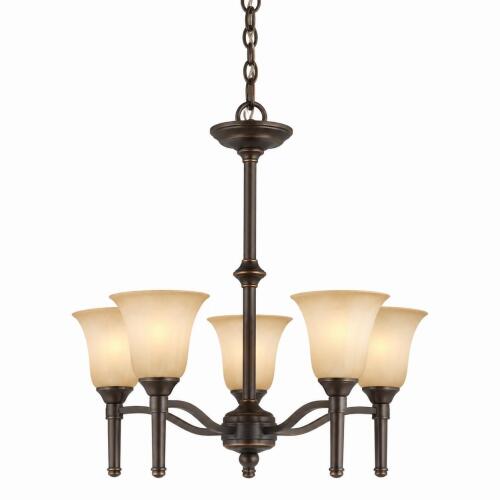 5-LIGHT GEORGETOWN BRONZE CHANDELIER