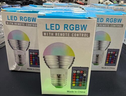 <br/>(10) LED RGBW LIGHT BULBS WITH REMOTES