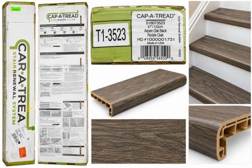 CAP-A-TREAD ASPEN OAK BLACK / NOBLE OAK STAIR RENEWAL TREAD