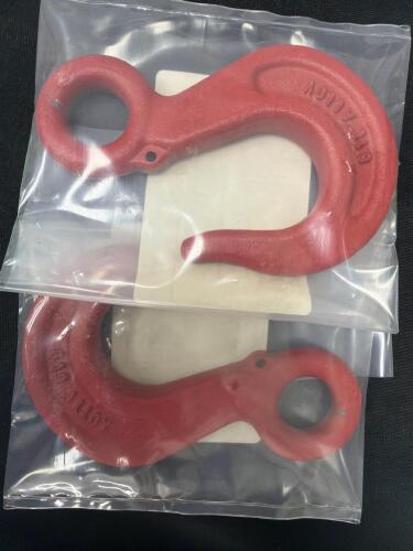 (2) FORGED STEEL EYE LIFTING HOOKS