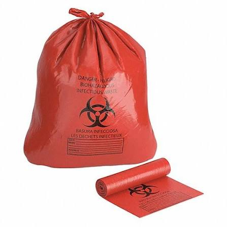 (1) ROLL OF (100) BIOHAZARD WASTE BAGS