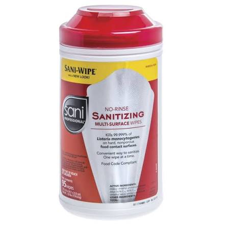(2) NO RINSE SANITIZING WIPES