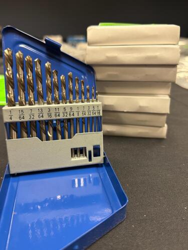 (8) TWIST DRILL BIT SETS WITH METAL CASES