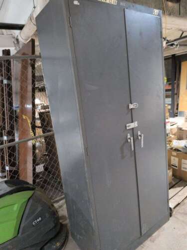 GRAY STEEL STORAGE CABINET