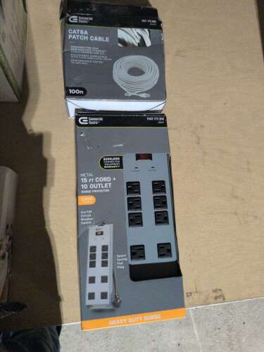 (2) COMMERCIAL ELECTRIC SURGE PROTECTOR AND NETWORK CABLE