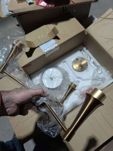 BRUSHED BRASS CHANDELIER