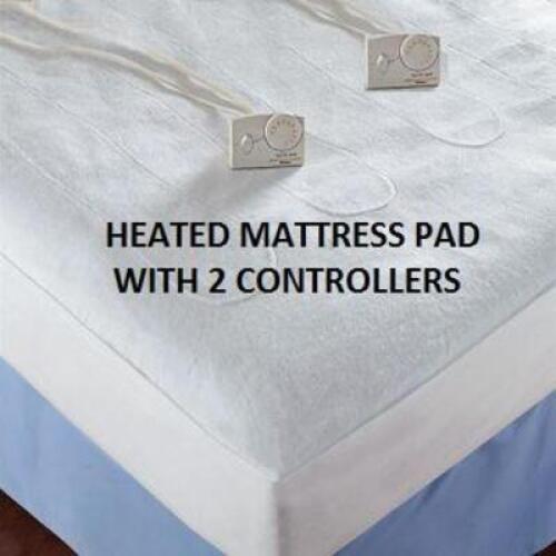 ELECTRIC HEATING MATTRESS PAD WITH 2 CONTROLLERS - QUEEN
