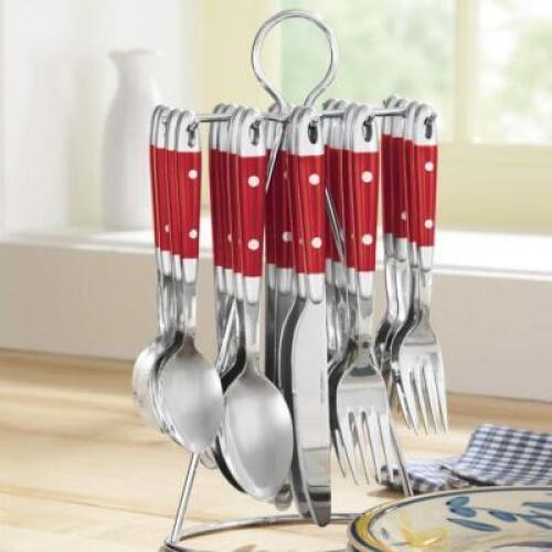 (21) PIECE HANGING FLATWARE SET