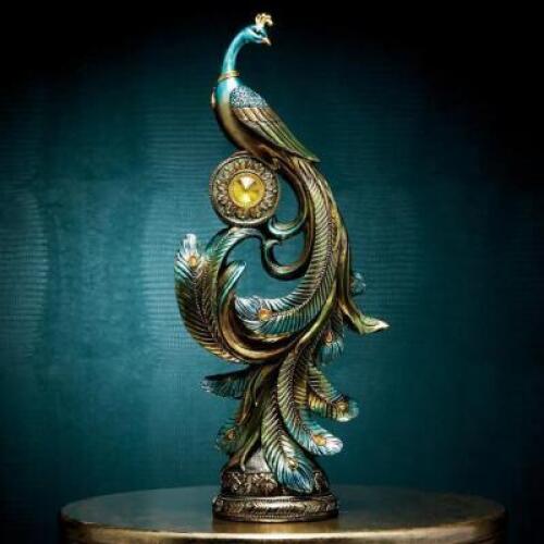 COLORFUL PEACOCK FIGURINE