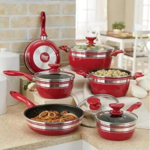10-PIECE CHEF TESTED BANDED COOKWARE SET