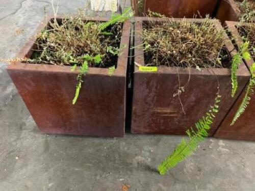 (2) 17" X 17" METAL PLANTERS