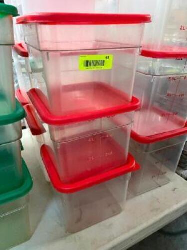 (3) 6 QT PLASTIC CONTAINERS W/ LIDS.