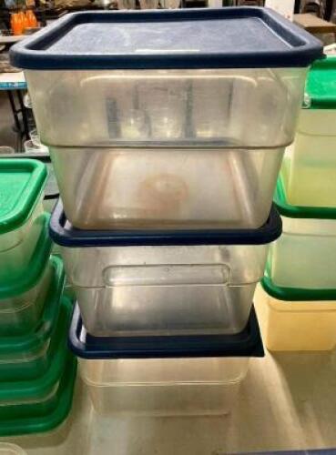 (3) 4 QT PLASTIC CONTAINERS W/ LID