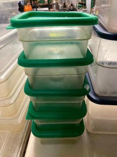 (5) 2 QT PLASTIC CONTAINERS W/ LIDS
