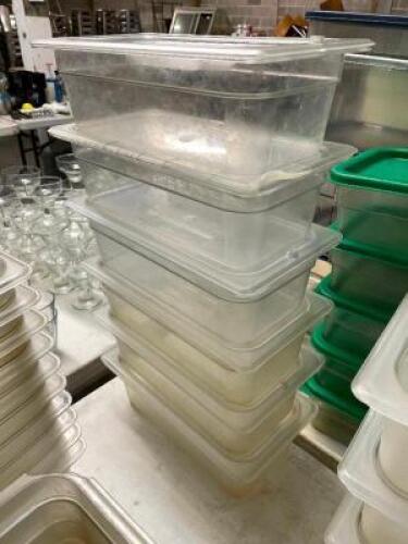 (5) 1/3 SIZE PLASTIC INSERTS W/ LIDS