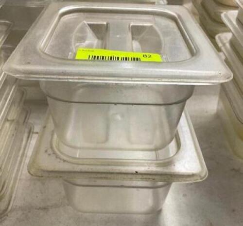 (2) 1/6 TH SIZE PLASTIC INSERTS W/ LIDS