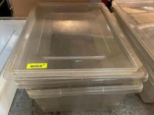 (2) LARGE PLASTIC SALAD CONTAINERS W/ LIDS