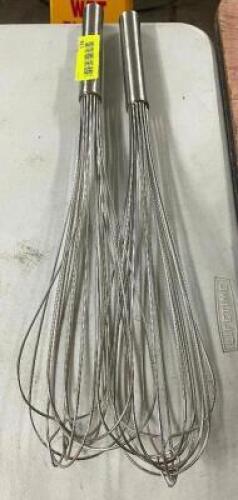(2) LONG HANDLE STAINLESS WHISKS