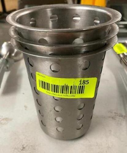 (3) STAINLESS UTENSIL HOLDERS