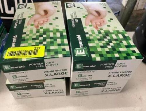 (4) BOXES OF X LARGE VINYL GLOVES