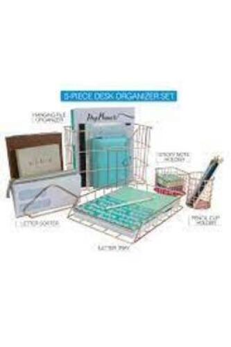 DESCRIPTION: (1) DESK ORGANIZER SET BRAND/MODEL: SORBUS INFORMATION: COPPER RETAIL$: $33.97 EA SIZE: 5 PIECE QTY: 1