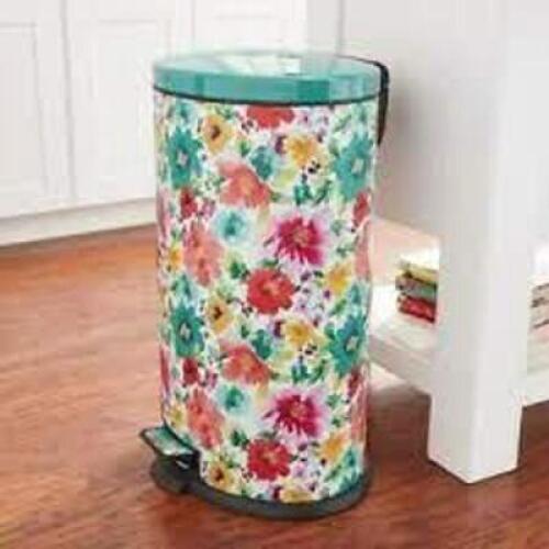 DESCRIPTION: (1) OVAL KITCHEN GARBAGE CAN BRAND/MODEL: THE PIONEER WOMAN INFORMATION: FLORAL RETAIL$: $20.00 EA SIZE: 10.5 GAL QTY: 1