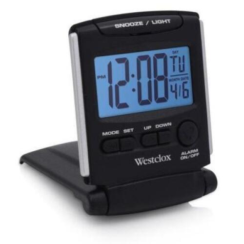 DESCRIPTION: () LCD ALARM CLOCK BRAND/MODEL: WESTCLOX INFORMATION: BLACK RETAIL$: $10.00 QTY: 1