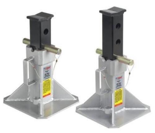 DESCRIPTION: (1) PACK OF (2) JACK STAND BRAND/MODEL: OTC/1780 INFORMATION: SILVER & BLACK/CAPACITY: 22 TON RETAIL$: 299.95 PER PAIR SIZE: 12"W X 13-7/