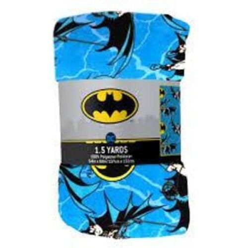 DESCRIPTION: (2) ROLLS BATMAN FABRIC BRAND/MODEL: DC COMICS/520238AYC1.5WM INFORMATION: BLUE & BLACK/WASHING MACHINE SAFE RETAIL$: $11/EA SIZE: 1.5 YA