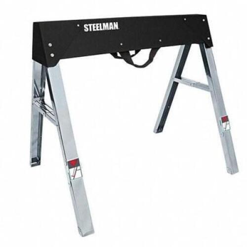 DESCRIPTION: (2) FOLDING SAWHORE BRAND/MODEL: STEELMAN #45ND38 INFORMATION: BLACK RETAIL$: $50.50 EA SIZE: 35-3/64 X 25 X 30-21/64 QTY: 2