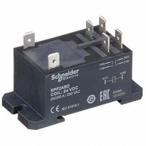 DESCRIPTION: (5) POWER RELAY BRAND/MODEL: SCHNEIDER ELECTRIC #1YAC2 INFORMATION: 24V DC 6 PIN RETAIL$: $27.02 EA SIZE: 1/4 TAB QTY: 5