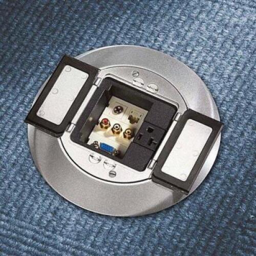 DESCRIPTION: (1) 2 GANG FLOOR BOX AND COVER BRAND/MODEL: HUBBELL S1CFCAL RETAIL$: $345.98 SIZE: 8 ROUND 7/16" W QTY: 1