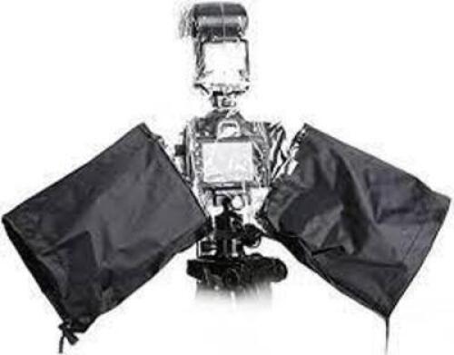 DESCRIPTION: (60) WATERPROOF NYLON RAIN COVER WITH FLASH ENCLOSURE AND ADJUSTABLE HAND SLEEVES BRAND/MODEL: MOVO #CRC02 INFORMATION: FOR DSLR CAMERAS