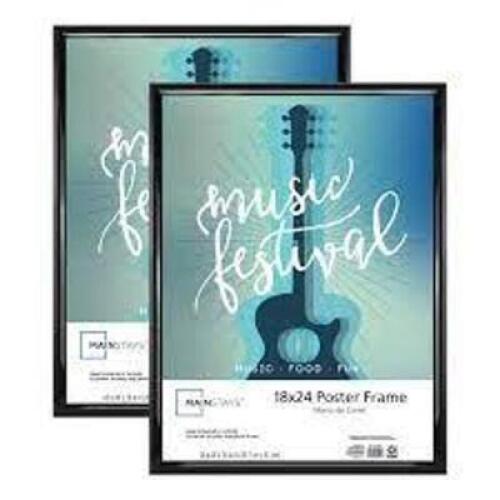 DESCRIPTION: (3) CASUAL POSTER AND PICTURE FRAME BRAND/MODEL: MAINSTAYS INFORMATION: BLACK RETAIL$: $14.27 EA SIZE: 18X24 QTY: 3