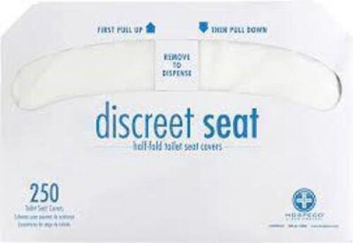 DESCRIPTION: (2) CASES OF (20) PACKS OF (250) HALF FOLD TOILET SEAT COVERS BRAND/MODEL: HOSPECTO #079656 INFORMATION: WHITE RETAIL$: $75.00 EA QTY: 2
