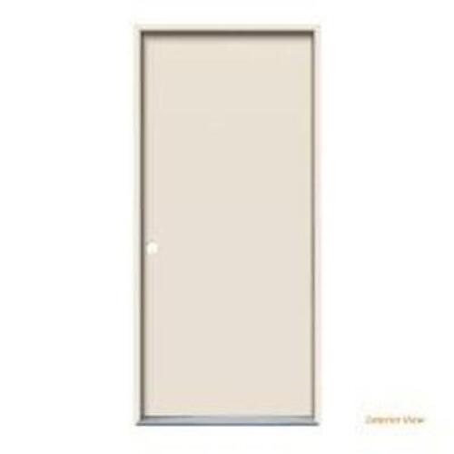 36 IN. X 80 IN. FLUSH PRIMED RIGHT-HAND INSWING STEEL PREHUNG FRONT DOOR