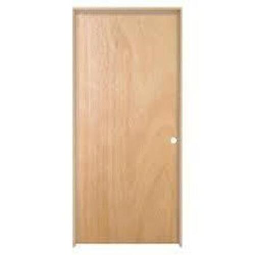 32 IN. X 80 IN. UNFINISHED LEFT-HAND FLUSH HARDWOOD SINGLE PREHUNG INTERIOR DOOR W/SPLIT JAMB